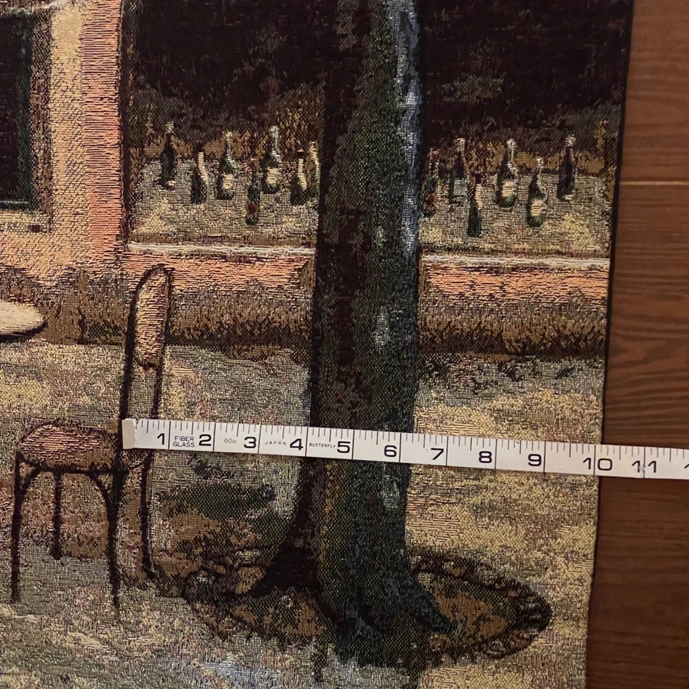 Wall Tapestry Art in Motion Cafe de la Place Large Hanging Woven 48x70 inches - Picture 11 of 16